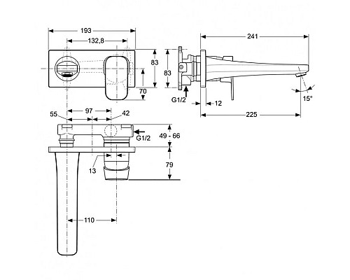 Купить Смеситель для раковины без донного клапана Ideal Standard Tonic II A6335AA в магазине сантехники Santeh-Crystal.ru