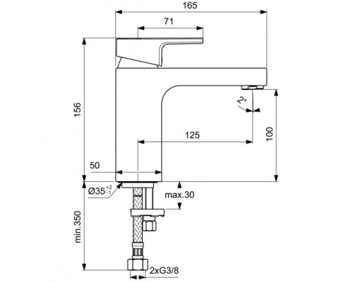 Приобрести Смеситель для раковины без донного клапана Ideal Standard Edge A7105AA в магазине сантехники Santeh-Crystal.ru