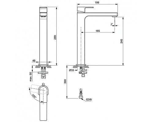 Заказать Смеситель для раковины без донного клапана CoolStart Ideal Standard Edge A7115AA в магазине сантехники Santeh-Crystal.ru