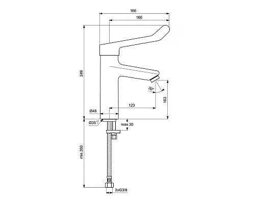 Купить Смеситель для раковины без донного клапана Ideal Standard Ceraplus 2.0 BC106AA в магазине сантехники Santeh-Crystal.ru