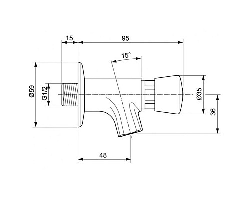 Santeh-Crystal.ru: Кран для холодной воды Ideal Standard Alpha A1330AA Заказать Кран для холодной воды Ideal Standard Alpha A1330AA в магазине сантехники Santeh-Crystal.ru