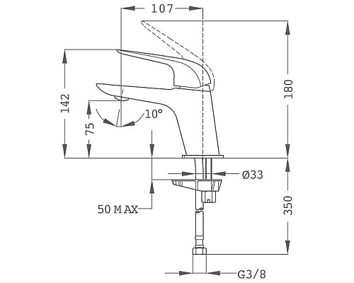 Приобрести Смеситель для раковины без донного клапана Teka Itaca 67346020G2 в магазине сантехники Santeh-Crystal.ru