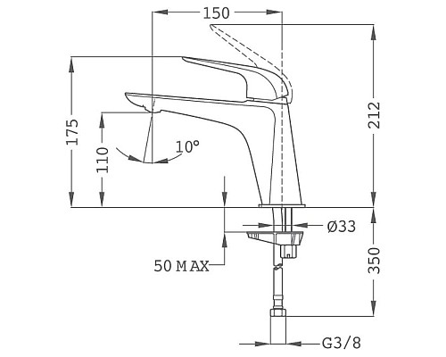 Купить Смеситель для раковины без донного клапана Teka Itaca 67386020G2 в магазине сантехники Santeh-Crystal.ru