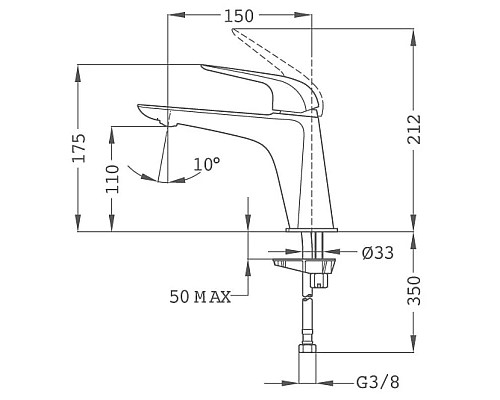 Заказать Смеситель для раковины без донного клапана Teka Itaca 67386020G3 в магазине сантехники Santeh-Crystal.ru