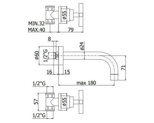 Заказать Смеситель для раковины без донного клапана Paffoni Quattro QTV003CR в магазине сантехники Santeh-Crystal.ru