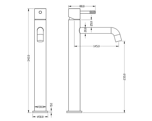 Приобрести Смеситель для раковины Boheme Uno 462-WG в магазине сантехники Santeh-Crystal.ru