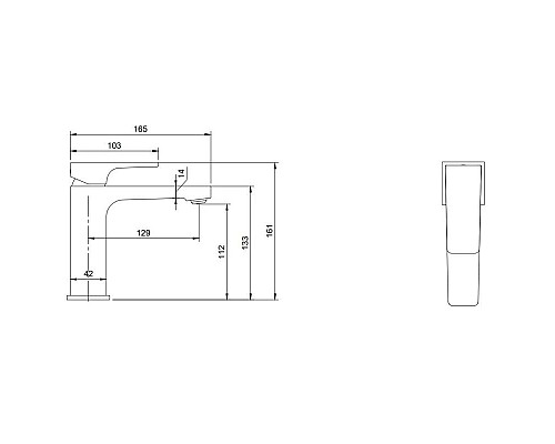 Приобрести Смеситель для раковины с донным клапаном Villeroy & Boch Architectura Square TVW125001000K5 в магазине сантехники Santeh-Crystal.ru