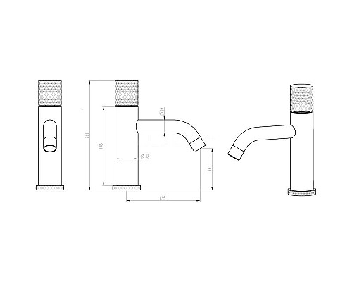 Заказать Смеситель для раковины Boheme Stick 121-BB в магазине сантехники Santeh-Crystal.ru