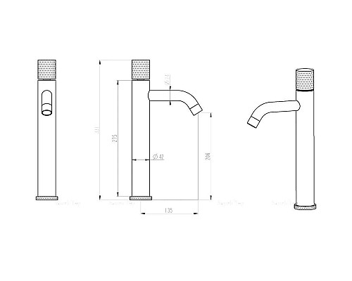 Приобрести Смеситель для раковины Boheme Stick 122-BB в магазине сантехники Santeh-Crystal.ru