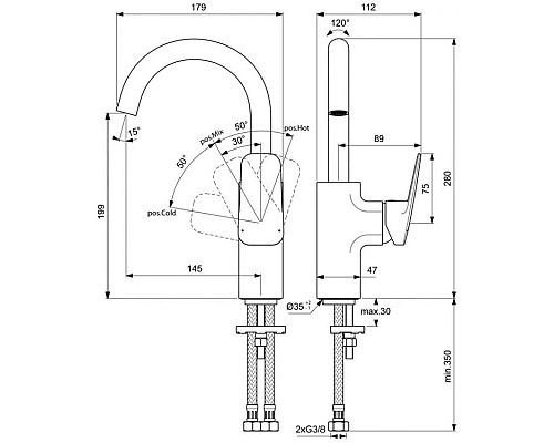 Купить Смеситель для раковины без донного клапана Ideal Standard Ceraplan BD234AA в магазине сантехники Santeh-Crystal.ru