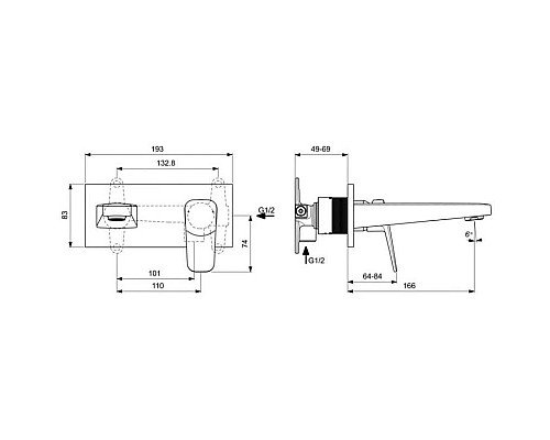 Заказать Смеситель для раковины без донного клапана Ideal Standard Ceraplan BD244AA в магазине сантехники Santeh-Crystal.ru