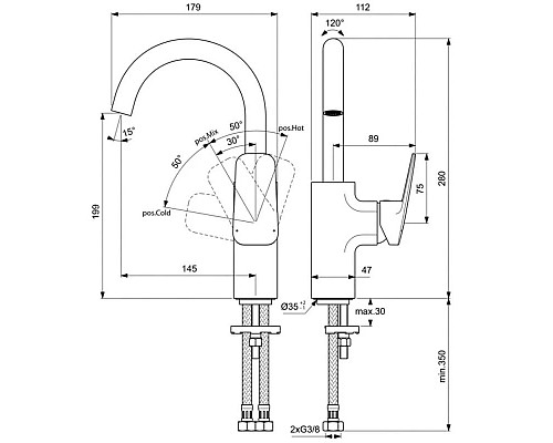 Заказать Смеситель для раковины без донного клапана Ideal Standard Ceraplan BD234XG в магазине сантехники Santeh-Crystal.ru