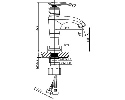 Смеситель для раковины AltroBagno Beatrice AltroBagnoBeatrice0112Cr