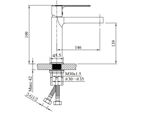 Смеситель для раковины AltroBagno Unione AltroBagnoUnione0135Cr