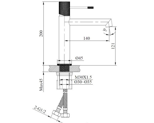 Смеситель для раковины AltroBagno Intento AltroBagnoIntento0127GrNe