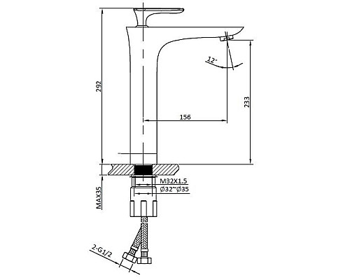 Смеситель для раковины AltroBagno Aperto AltroBagnoAperto010205Cr Смеситель для раковины AltroBagno Aperto AltroBagnoAperto010205Cr