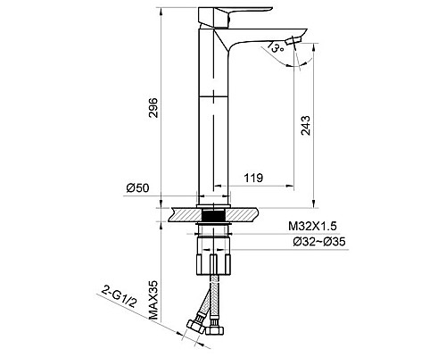 Смеситель для раковины AltroBagno Diretto AltroBagnoDiretto010209Bi