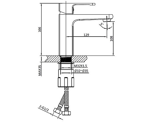 Смеситель для раковины AltroBagno Lamberto AltroBagnoLamberto0124NeOp