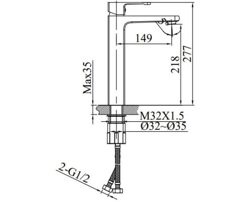 Смеситель для раковины AltroBagno Lamberto AltroBagnoLamberto010212Cr