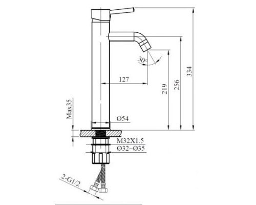 Смеситель для раковины AltroBagno Metropoli AltroBagnoMetropoli010210NeOp
