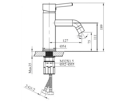 Смеситель для раковины AltroBagno Metropoli AltroBagnoMetropoli0134OrSp