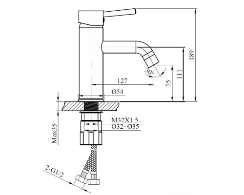 Смеситель для раковины AltroBagno Metropoli AltroBagnoMetropoli0122NeOp