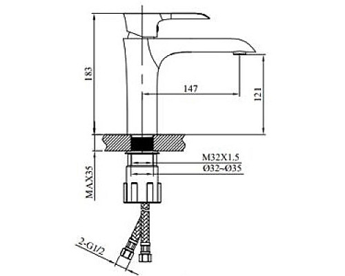 Смеситель для раковины AltroBagno Costanza AltroBagnoCostanza0133Cr