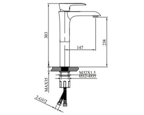 Смеситель для раковины AltroBagno Costanza AltroBagnoCostanza010214Or