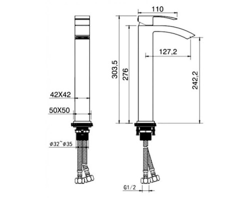 Заказать Смеситель для раковины Grocenberg GB3007BR в магазине сантехники Santeh-Crystal.ru