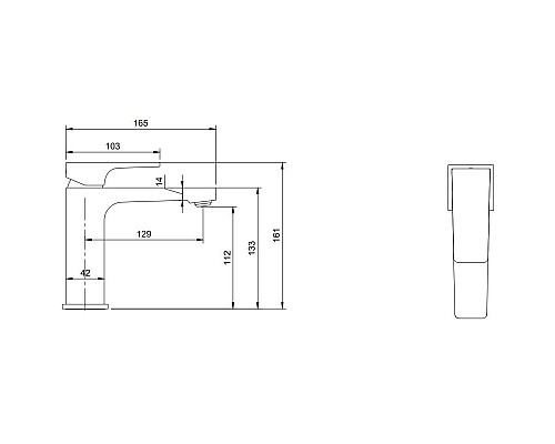 Заказать Смеситель для раковины без донного клапана Villeroy & Boch Architectura Square TVW125004000K5 в магазине сантехники Santeh-Crystal.ru