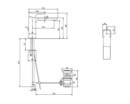 Santeh-Crystal.ru: Смеситель для раковины с донным клапаном Villeroy & Boch Subway 3.0 TVW11200200061 Заказать Смеситель для раковины с донным клапаном Villeroy & Boch Subway 3.0 TVW11200200061 в магазине сантехники Santeh-Crystal.ru