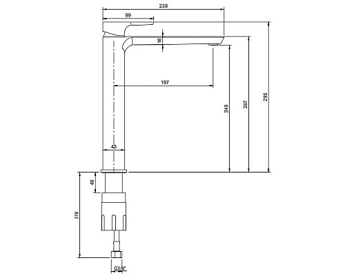 Купить Смеситель для раковины без донного клапана Villeroy & Boch Subway 3.0 TVW11200400061 в магазине сантехники Santeh-Crystal.ru