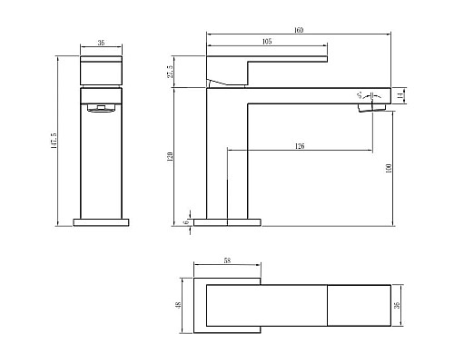 Купить Смеситель для раковины Boheme Qubic 471-SGM в магазине сантехники Santeh-Crystal.ru