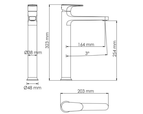 Приобрести Смеситель для раковины WasserKRAFT Asphe 7703H в магазине сантехники Santeh-Crystal.ru