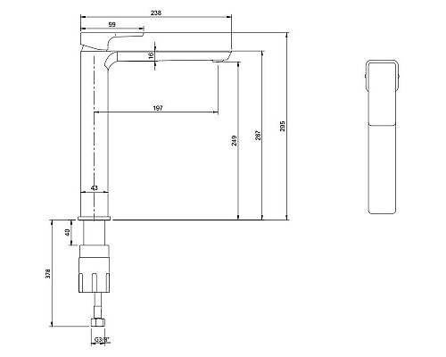 Заказать Смеситель для раковины без донного клапана Villeroy & Boch Subway 3.0 TVW11200400064 в магазине сантехники Santeh-Crystal.ru