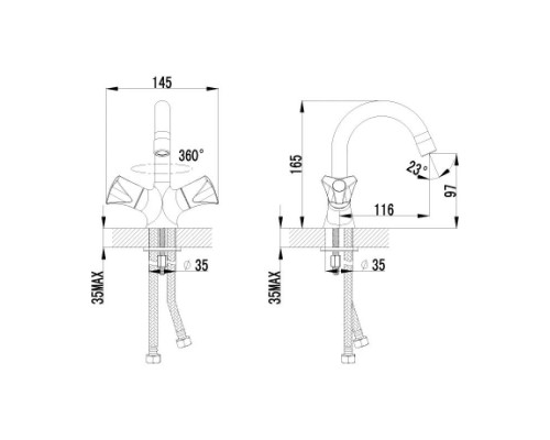 Приобрести Смеситель для умывальника с поворотным изливом Lemark Plus Flame LM1007C в магазине сантехники Santeh-Crystal.ru