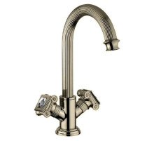 Смеситель на раковину с донным клапаном бронза, ручки Swarovski Cezares Olimp OLIMP-LS2-02-Sw