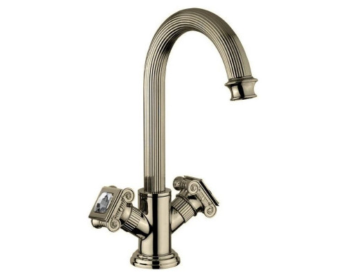 Купить Смеситель на раковину с донным клапаном бронза, ручки Swarovski Cezares Olimp OLIMP-LS2-02-Sw в магазине сантехники Santeh-Crystal.ru