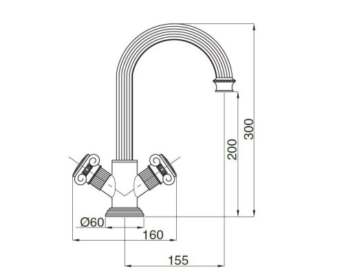 Купить Смеситель на раковину с донным клапаном бронза, ручки Swarovski Cezares Olimp OLIMP-LS2-02-Sw в магазине сантехники Santeh-Crystal.ru