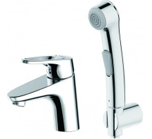 Смеситель для раковины с гигиеническим душем Bravat Drop-D F148162C-1