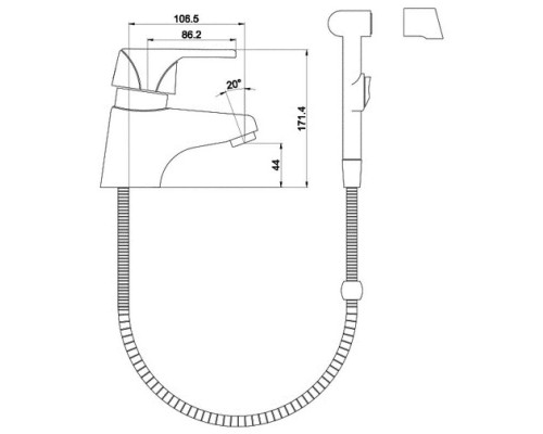 Приобрести Смеситель для раковины с гигиеническим душем Timo Nordic 0151G chrome в магазине сантехники Santeh-Crystal.ru