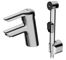 Смеситель для раковины с гигиеническим душем без донного клапана Hansa Vantis 52682203