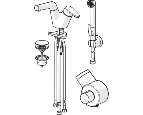 Купить Термостат для раковины с донным клапаном с гигиеническим душем Oras Signa 2216F в магазине сантехники Santeh-Crystal.ru