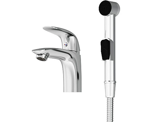 Заказать Смеситель для раковины с гигиеническим душем Damixa Eclipse 310300001 в магазине сантехники Santeh-Crystal.ru