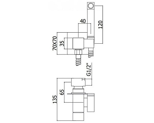 Приобрести Гигиенический комплект Paffoni Tweet Square Mix ZDUP112CR в магазине сантехники Santeh-Crystal.ru
