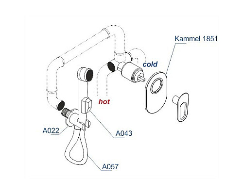 Купить Гигиенический комплект WasserKRAFT A111857 в магазине сантехники Santeh-Crystal.ru