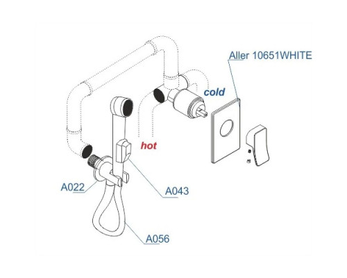 Купить Гигиенический комплект WasserKRAFT A010656WHITE в магазине сантехники Santeh-Crystal.ru