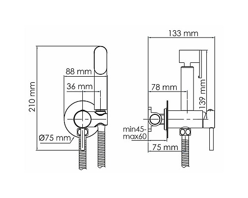 Купить Гигиенический комплект WasserKRAFT A70138 в магазине сантехники Santeh-Crystal.ru