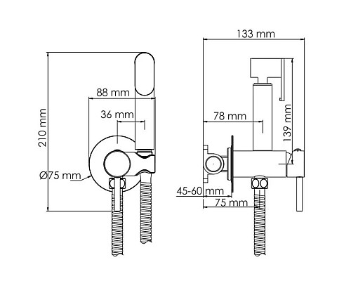 Купить Гигиенический комплект WasserKRAFT A70338 в магазине сантехники Santeh-Crystal.ru