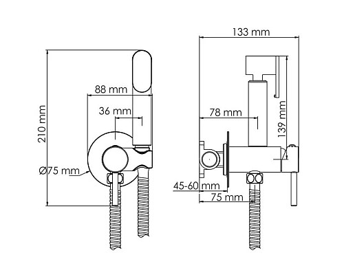 Приобрести Гигиенический комплект WasserKRAFT A70838 в магазине сантехники Santeh-Crystal.ru